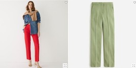 J Crew Women Kate Green Red Straight Leg Stretch Pant Sz 4 8 10 Pocket U... - £47.78 GBP