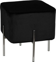 Cortesi Home Zane Contemporary Metal Legs Cube Ottoman, Black, Ch-Ot165512 - £122.24 GBP