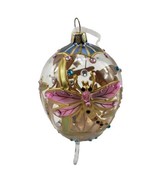 Hand Blown Hand Painted &amp; Jeweled Dragonfly Teardrop Christmas Tree Orna... - £23.31 GBP