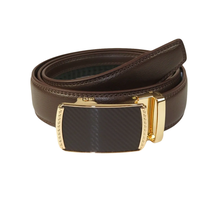 Mens VALENTINI Leather Track Belt Adjustable Removable Buckle RT036 Brown image 2