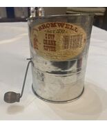 Vintage Bromwell Metal Flour Sifter With Brown Wooden  Handle &amp; Original... - $11.88