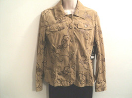 NEW Toni Morgan Jacket Size S Faux Suede Golden Tan Printed Sequins Small - £21.62 GBP