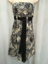 Anthropologie Weston Wear Women&#39;s Dress Strapless Black Print Belted Size XS - £18.99 GBP