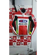 Custom MADE DUCATI RED LEATHER RACING MOTORBIKE JACKET  WITH PROTECTIONS... - €135,90 EUR