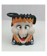 Vintage Haunted Haven Ceramic Witch Candy Bag Finely Hand Painted 5&quot; Tall - £9.70 GBP