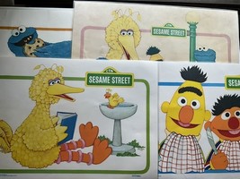 Vintage Lot Of 4 Double Sided Sesame Street Placemats 1981 Big Bird - $36.00