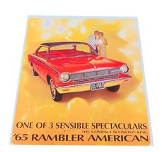 Nash Rambler Advertisement Fold Out Ad Sign Pamphlet vtg 1965 Compact King Red - £31.11 GBP