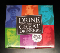 Drink With The Great Drinkers Six Piece Shot Glass Boxed Set Wilde Parker More - £10.21 GBP