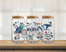 Nurse Life | UV DTF 16oz Glass Can - $75.62 MXN