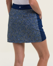 NWT Ladies EP PRO NY Navy Geo Paisley Pullon Knit 17.5" Golf Skort S M & L image 2