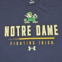 Under Armour Notre Dame Fighting Irish Loose Fit Blue Short Sleeve Shirt - Sz XL - £16.46 GBP