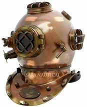 Vintage Brass Antique Helmet Deep Sea US Navy Mark V Diving Scuba Divers 18&quot; - £138.07 GBP
