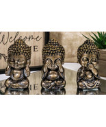See Hear Speak No Evil Wise Kung Fu Zen Little Buddha Monks Set of 3 Fig... - $43.86 CAD