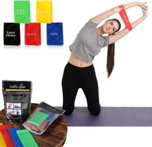 PoseAligner Exercise Resistance Bands - Pack of 5 Different Stretchable Thick El - £9.38 GBP
