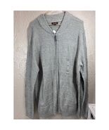 Tasso Elba Sweater Mens Gray Full Zip Lightweight Preppy Cardigan Casual... - $56.11 CAD