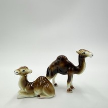 Camels Miniature Figurine Pair Porcelain 1970 Vintage Japan Bone China  - $26.10