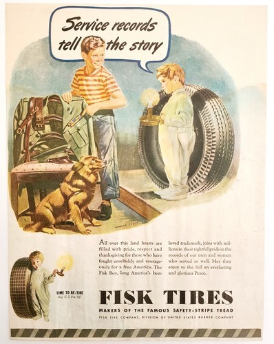 1946 Fisk Tires Safety Stripe Military Uniform Advertisement Automobilia HM2B Item image 2