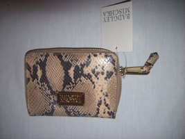 Badgley Mischka Daleota Natural Snake Zip Around Wallet Nwt - £67.95 GBP