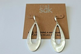 The Sak Silver Tone French Wire Dangle Earrings Silver Teardrop Cutout Earrings - £15.58 GBP