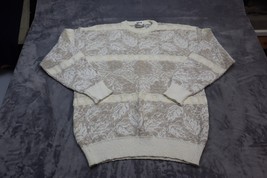 Vintage Method Sweater Mens XL Beige Casual Leaf Crewneck Sweater Banded... - $39.58