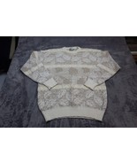 Vintage Method Sweater Mens XL Beige Casual Leaf Crewneck Sweater Banded... - £31.17 GBP