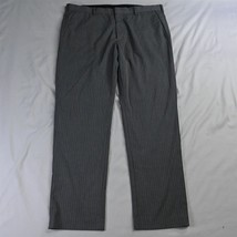 Murano 38 x 32 Gray Stripe Ultimate Modern Comfort Flat Front Mens Dress Pants - £11.25 GBP