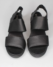 Sorel Joanie II Slingback Leather Open Toe Platform Wedge Sandals Shoes Black - £85.66 GBP