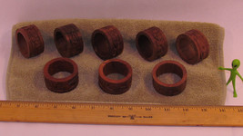 Lot of 8 Vintage Wood Round Carved Circle Napkin Rings/Holders - £11.28 GBP