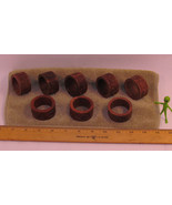 Lot of 8 Vintage Wood Round Carved Circle Napkin Rings/Holders - $19.41 CAD