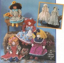 22&quot; Stuffed Rag Doll 3 Styles &amp; Clothes Dress Pantaloon Elaine Heigl Sew Pattern - £10.22 GBP