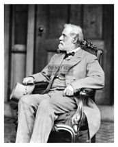 Robert E. Lee Civil War Confederate General Csa Sitting In Chair 8X10 B&amp;W Photo - £6.68 GBP