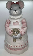 1990 House of LLoyd Mouse with Teddy Bear and Hearts Cookie Jar - £20.57 GBP