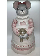 1990 House of LLoyd Mouse with Teddy Bear and Hearts Cookie Jar - £20.64 GBP