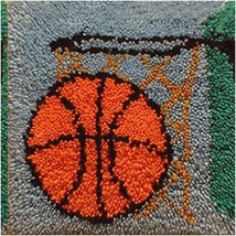 Basketball Stitch &amp; Score DIY Rug Kit - Hoop, Hook &amp; Latch! Create a Sporty Canv - $43.51