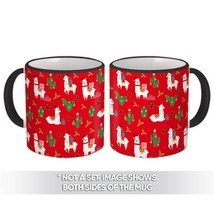 Christmas Cactus Llama : Gift Mug Greetings Pattern Exotic Plant Mexico Alpaca C - £12.50 GBP