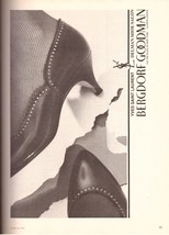 1981 Yves Saint Laurent YSL Bergdorf Goodman Shoes B&W Vintage Print Ad 1980s - $5.93