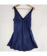 Nighty Women&#39;s Nightgown Blue With Black Trim Large - £11.67 GBP