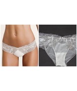 NWT Victoria's Secret Embellished Seduction Lace Light Gray Cheeky S or M  - $25.50