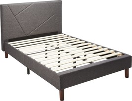 ZINUS Judy Upholstered Platform Bed Frame / Mattress Foundation / Wood Slat - £210.65 GBP