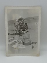 Vintage Photograph Aunt Miriam Takes The Kids To The Beach 1940s - £5.51 GBP