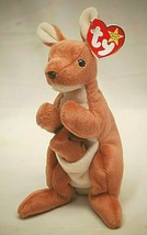 Ty Beanie Baby Pouch Kangaroo Beanbag Plush Toy Swing &amp; Tush Tags c - £10.09 GBP