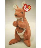 Ty Beanie Baby Pouch Kangaroo Beanbag Plush Toy Swing &amp; Tush Tags c - £10.11 GBP