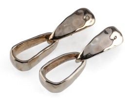 GIVENCHY Silver Tone Door Knocker Clip-On Earrings Gorgeous! - £194.78 GBP