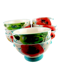 The Pioneer Woman Set of Eight Stoneware Bowls Floral Dotted - £37.38 GBP