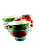 The Pioneer Woman Set of Eight Stoneware Bowls Floral Dotted - £37.38 GBP