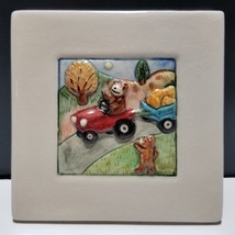 Laura Wilensky 4x4&quot; Wall Tile / Plaque 2002 Limited Edition Pumpkin Wago... - $60.76