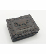 Antique Brown Photo Case, Civil Wa Rare Case, S. Peck &amp; Co, Dog and Basket - $1,348.53 MXN