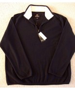 New Weatherproof Men&#39;s 1/2 Zip Cozy Fleece Pullover Sweater Black Size M - $45.08 CAD