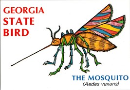 Vtg Postcard Georgia State Bird, The Mosquito (Aedes Vexans) - £5.13 GBP