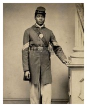 African American Black Civil War Soldier In Uniform 8X10 Sepia Photo - £8.90 GBP